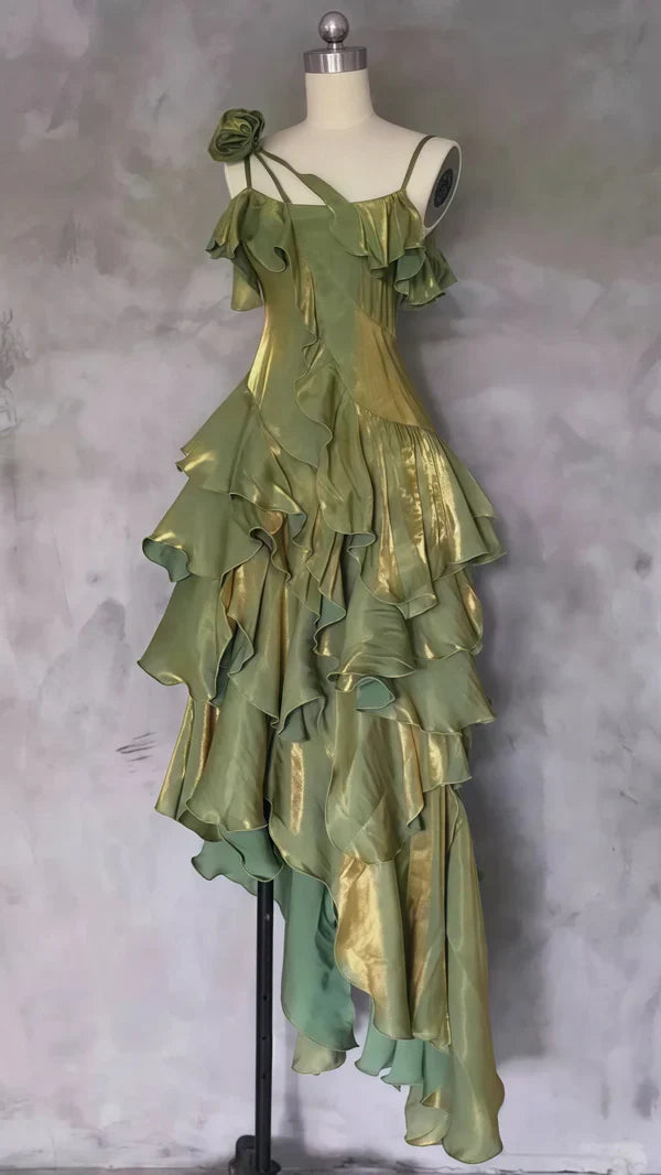 Classy Ruffle Prom Dresses Causal Birthday Dresses Dance Party Dress Graduation Formal Prom Dresses DP510