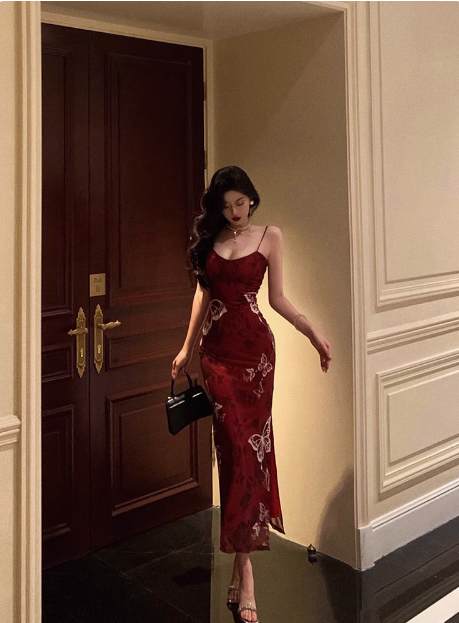 Classy Mermaid Spaghetti Straps Burgundy 18th Birthday Dress Party Gown 18th Birthday Outfits Birthday Dress Ideas For Women DP575