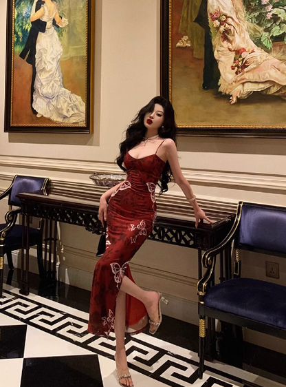 Classy Mermaid Spaghetti Straps Burgundy 18th Birthday Dress Party Gown 18th Birthday Outfits Birthday Dress Ideas For Women DP575