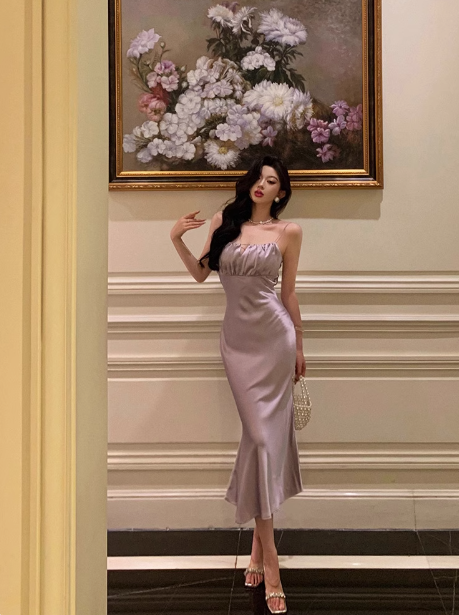 Elegant Mermaid Spaghetti Straps Lilac 18th Birthday Dress Party Gown Birthday Outfits Birthday Dress Ideas For Women DP578