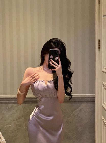 Elegant Mermaid Spaghetti Straps Lilac 18th Birthday Dress Party Gown Birthday Outfits Birthday Dress Ideas For Women DP578