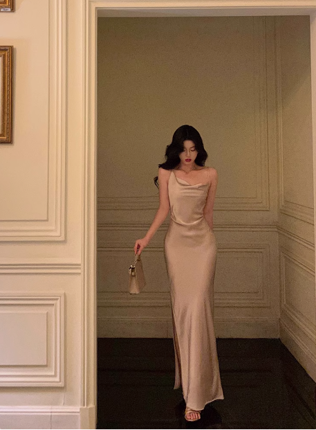 Classy Mermaid Spaghetti Straps Champagne 18th Birthday Dress Party Gown 18th Birthday Outfits Birthday Dress Ideas For Women DP580