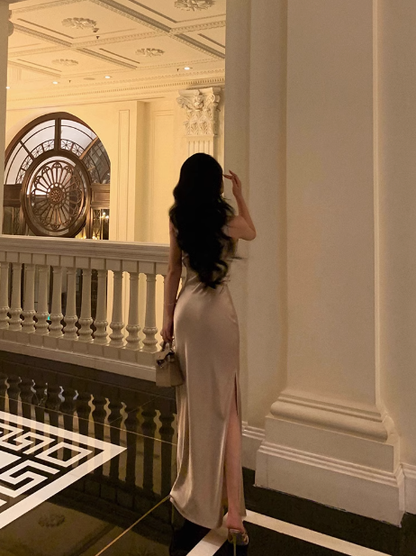 Classy Mermaid Spaghetti Straps Champagne 18th Birthday Dress Party Gown 18th Birthday Outfits Birthday Dress Ideas For Women DP580