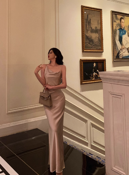 Classy Mermaid Spaghetti Straps Champagne 18th Birthday Dress Party Gown 18th Birthday Outfits Birthday Dress Ideas For Women DP580