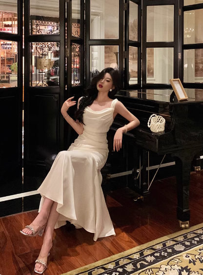 Classy Mermaid Square Neckline White 18th Birthday Dress Party Gown 18th Birthday Outfits Birthday Dress Ideas For Women DP582