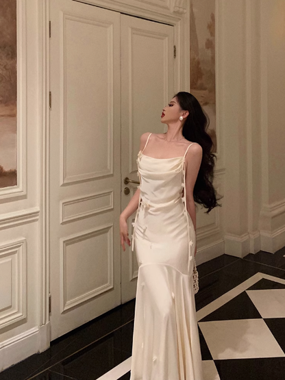 Classy Mermaid Straps Ivory 18th Birthday Dress Party Gown 21st Birthday Outfits Birthday Dress Ideas For Women DP594