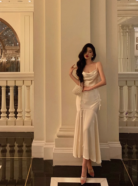 Classy Mermaid Straps Ivory 18th Birthday Dress Party Gown 21st Birthday Outfits Birthday Dress Ideas For Women DP594