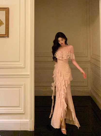 Elegant Mermaid Spaghetti Straps 18th Birthday Dress Party Gown Birthday Outfits Birthday Dress Ideas For Women DP597