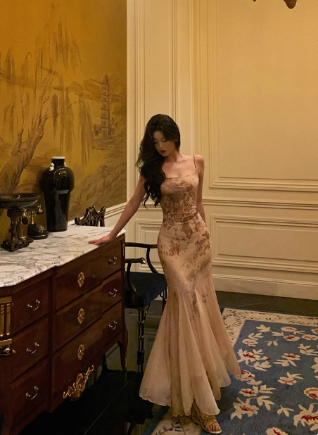 Classy Mermaid Spaghetti Straps Long 18th Birthday Dress Party Gown 21st Birthday Outfits Birthday Dress Ideas For Women DP599