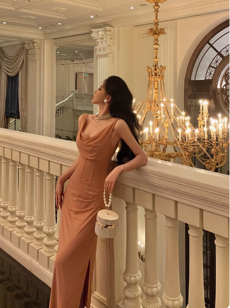 Elegant Mermaid Pink Slit 18th Birthday Dress Party Gown Birthday Outfits Birthday Dress Ideas For Women DP602