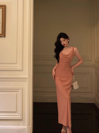 Elegant Mermaid Pink Slit 18th Birthday Dress Party Gown Birthday Outfits Birthday Dress Ideas For Women DP602