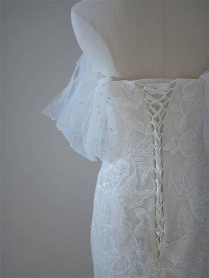 Dreamy Off the shoulder Mermaid wedding dress Custom Wedding Gown Stunning Modern Bridal Dress DP603