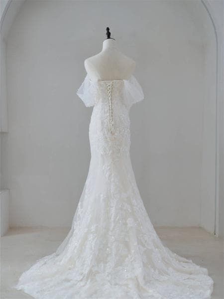 Dreamy Off the shoulder Mermaid wedding dress Custom Wedding Gown Stunning Modern Bridal Dress DP603