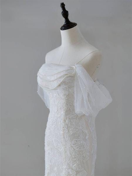 Dreamy Off the shoulder Mermaid wedding dress Custom Wedding Gown Stunning Modern Bridal Dress DP603