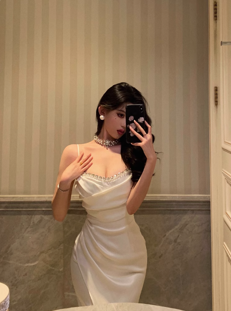 Cute Mermaid Spaghetti Straps White Sleeveless 18th Birthday Dress Party Gown Birthday Outfits For Women DP604