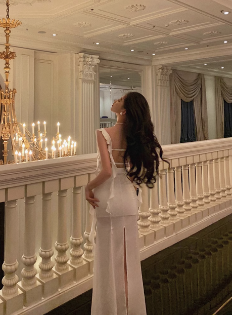 Classy Mermaid White Square Neck Long 18th Birthday Dress Party Gown 21st Birthday Outfits Birthday Dress Ideas For Women DP605