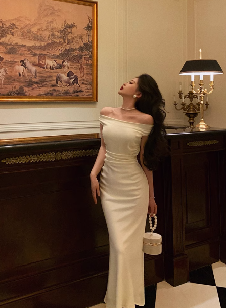 Classy Mermaid Off the Shoulder White 18th Birthday Dress Party Gown 21st Birthday Outfits Birthday Dress Ideas For Women DP610