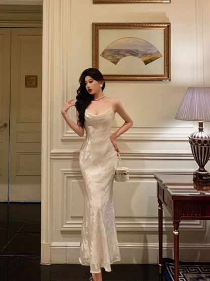 Classy Mermaid Spaghetti Straps Ivory 18th Birthday Dress Party Gown 21st Birthday Outfits Birthday Dress Ideas For Women DP611