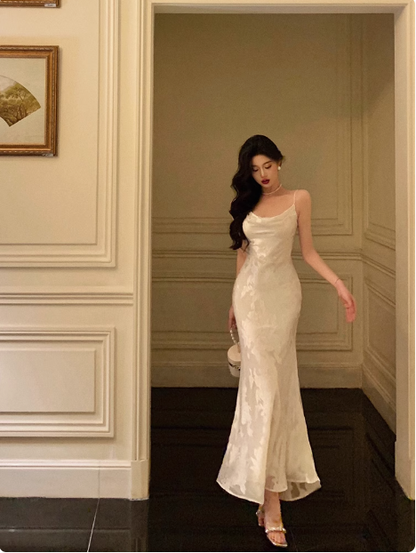 Classy Mermaid Spaghetti Straps Ivory 18th Birthday Dress Party Gown 21st Birthday Outfits Birthday Dress Ideas For Women DP611