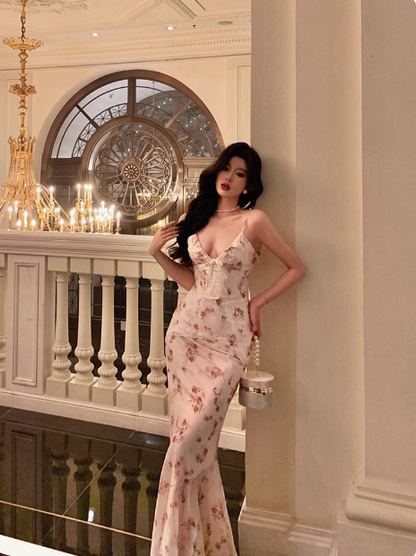 Classy Mermaid Spaghetti Straps Floral 18th Birthday Dress Party Gown 21st Birthday Outfits Birthday Dress Ideas For Women DP612