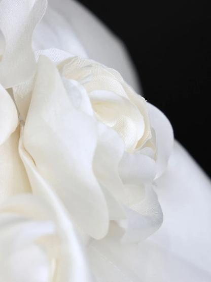 Unique Bridal Gown Ball Gown Straps White Satin Wedding Dresses Bridal Gowns DP638