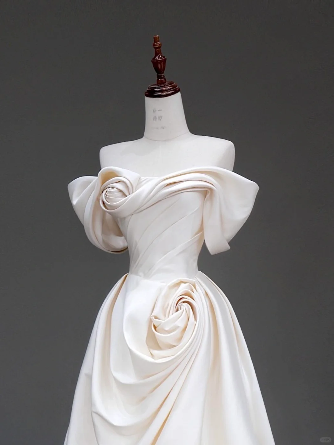 Classy Elegant A Line Off The Shoulder Flowers Satin Long Wedding Dress Brides Dress DP639