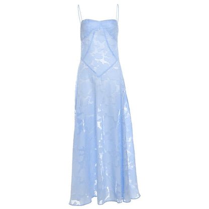 Gorgeous A line Straps Light Sky Blue Lace Prom Dresses Formal Summer Wedding Guest Dresses Wedding Guest Outfits DP776
