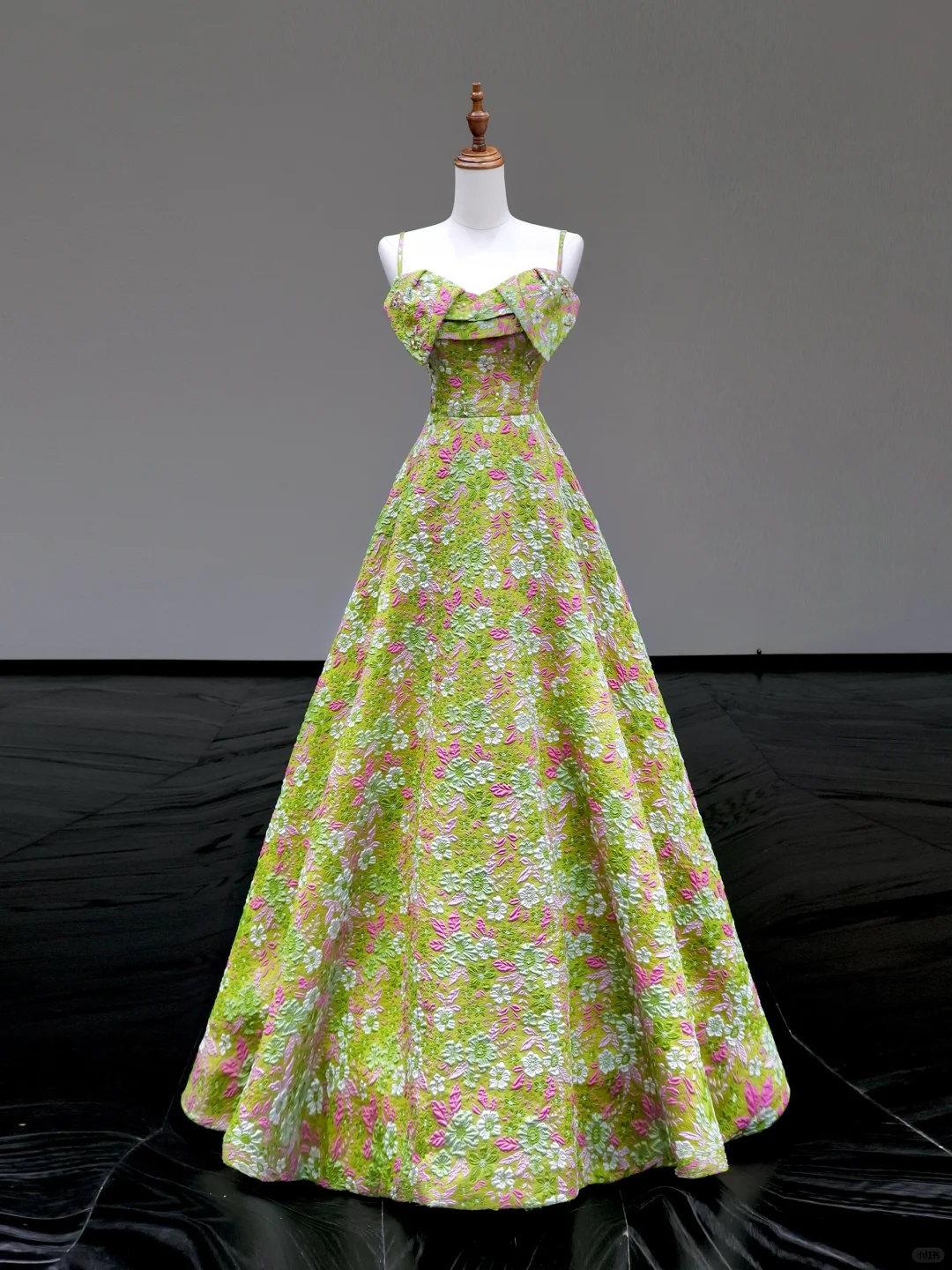 Gorgeous Ball Gown Spaghetti Straps Green Satin Long Prom Dress Party Dress Graduation Dresses DP789