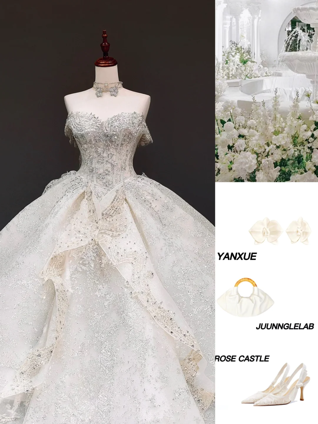 Princess Bridal Gown Ball Gown Sweetheart White Sequin Wedding Dresses Bridal Gowns DP815