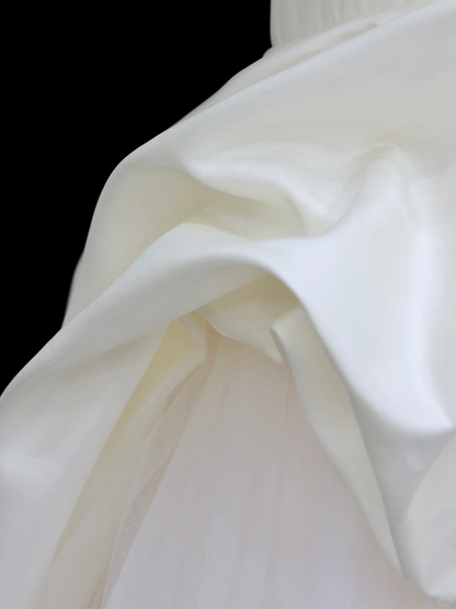 Simple Bridal Gown Mermaid Strapless Satin White Wedding Dresses Minimalist Bridal Gowns DP820