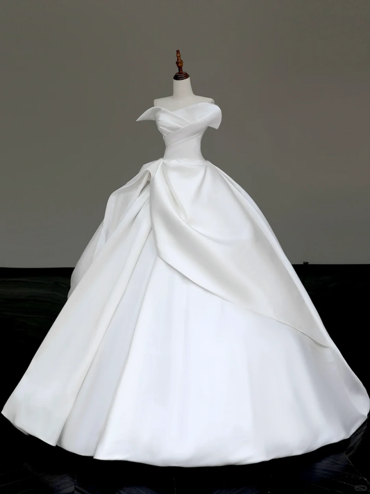 Timeless Bridal Gown Ball Gown Sweetheart White Satin Wedding Dresses Bridal Gowns DP850