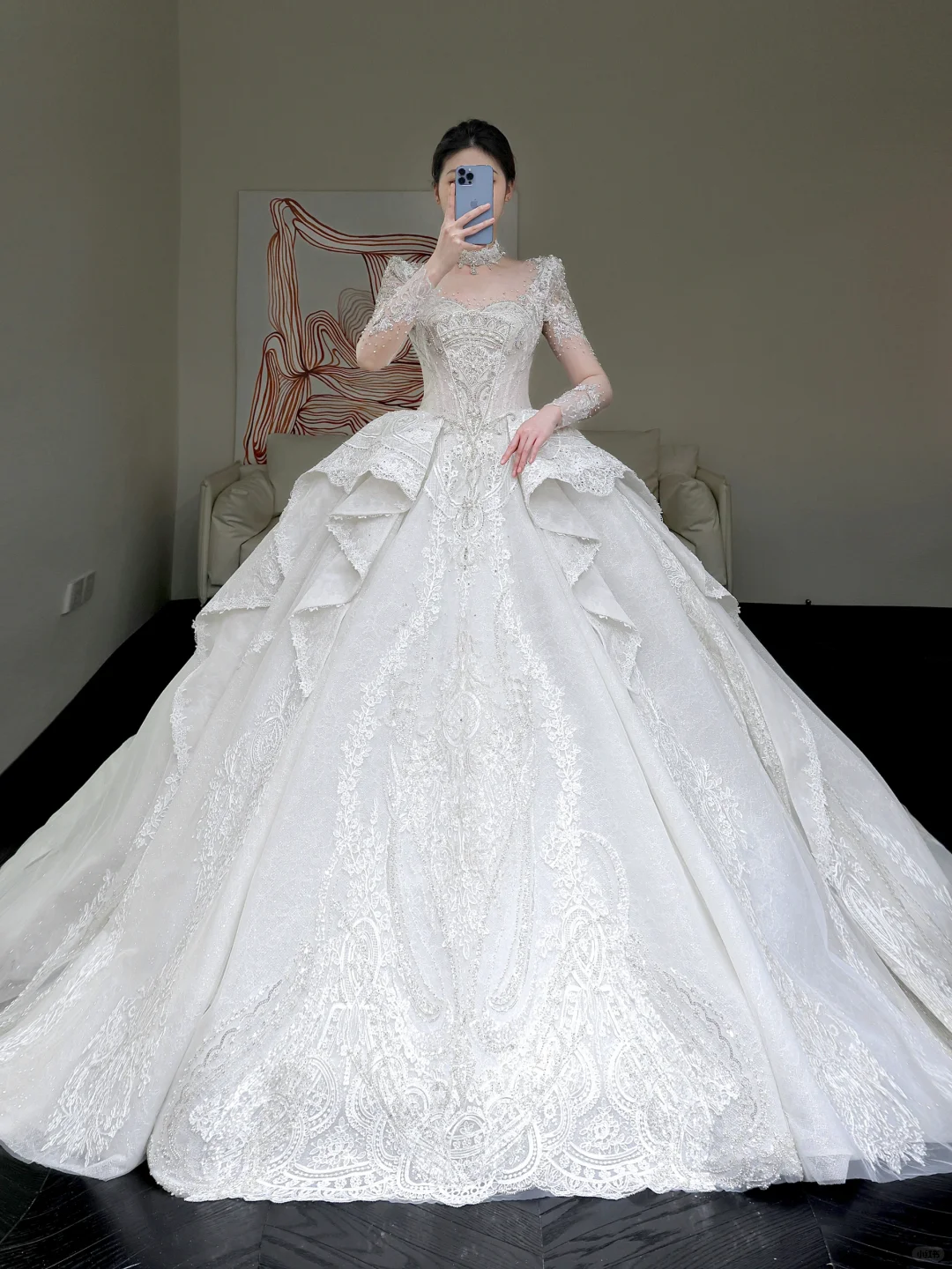 Princess Bridal Gown Ball Gown Scoop Neckline White Sequin Beads Wedding Dresses Winter Bridal Gowns DP859