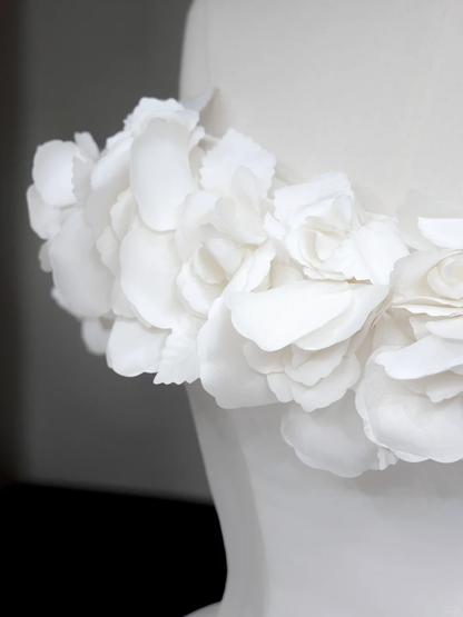 Princess Bridal Gown Ball Gown Off The Shoulder White Satin Wedding Dresses Winter Bridal Gowns DP869