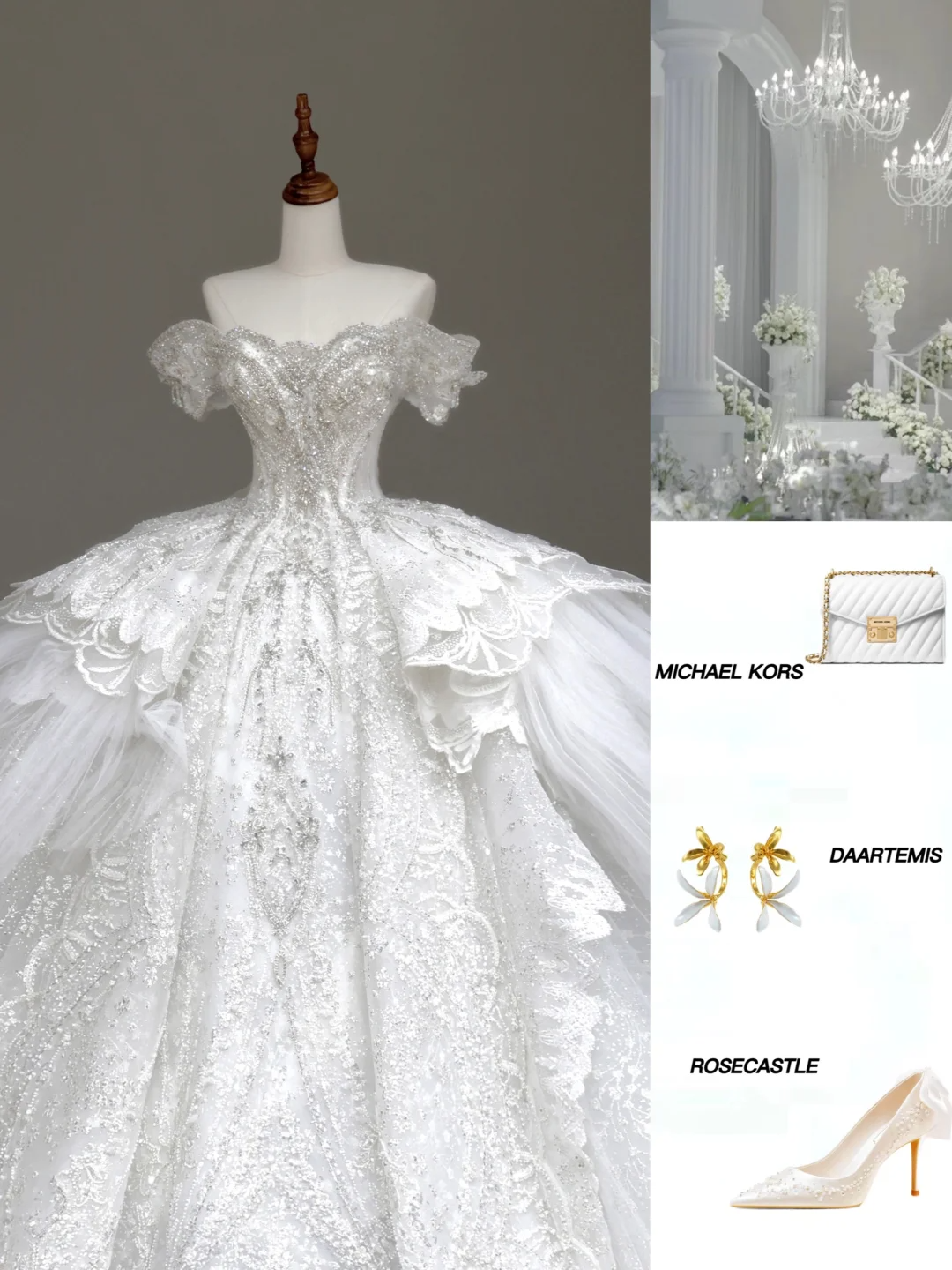 Princess Bridal Gown Ball Gown Off The Shoulder White Sequin Beads Wedding Dresses Winter Bridal Gowns DP875