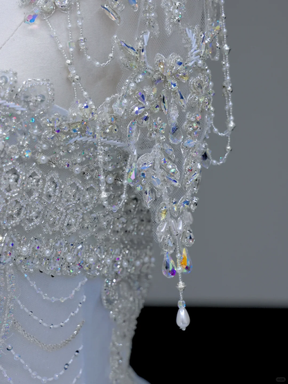 Princess Bridal Gown Ball Gown Strapless Blue Sequin Beads Wedding Dresses Bridal Gowns DP879