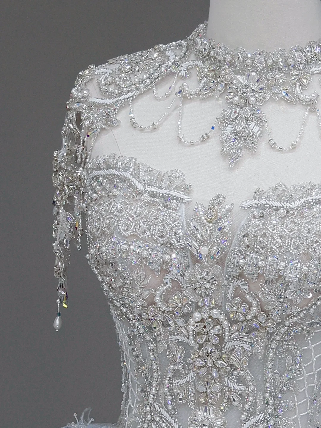 Princess Bridal Gown Ball Gown Strapless Blue Sequin Beads Wedding Dresses Bridal Gowns DP879