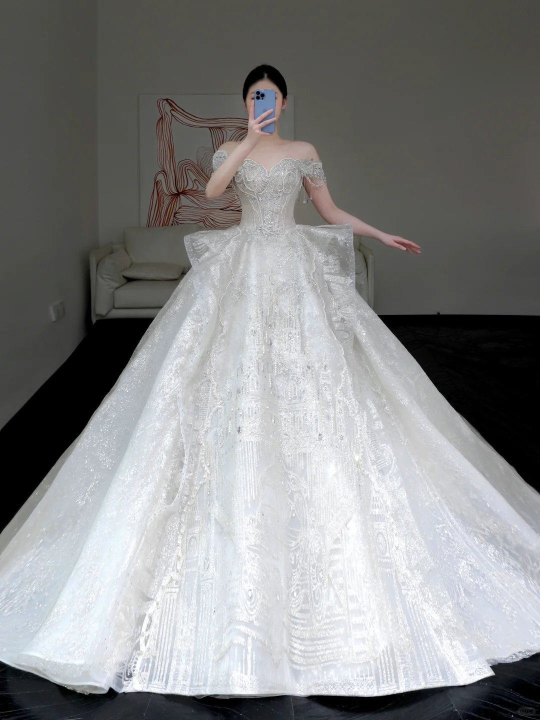 Princess Bridal Gown Ball Gown Strapless White Sequin Beads Wedding Dresses Bridal Gowns DP884