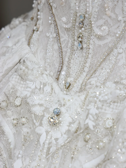 Princess Bridal Gown Ball Gown Strapless White Sequin Beads Wedding Dresses Bridal Gowns DP885