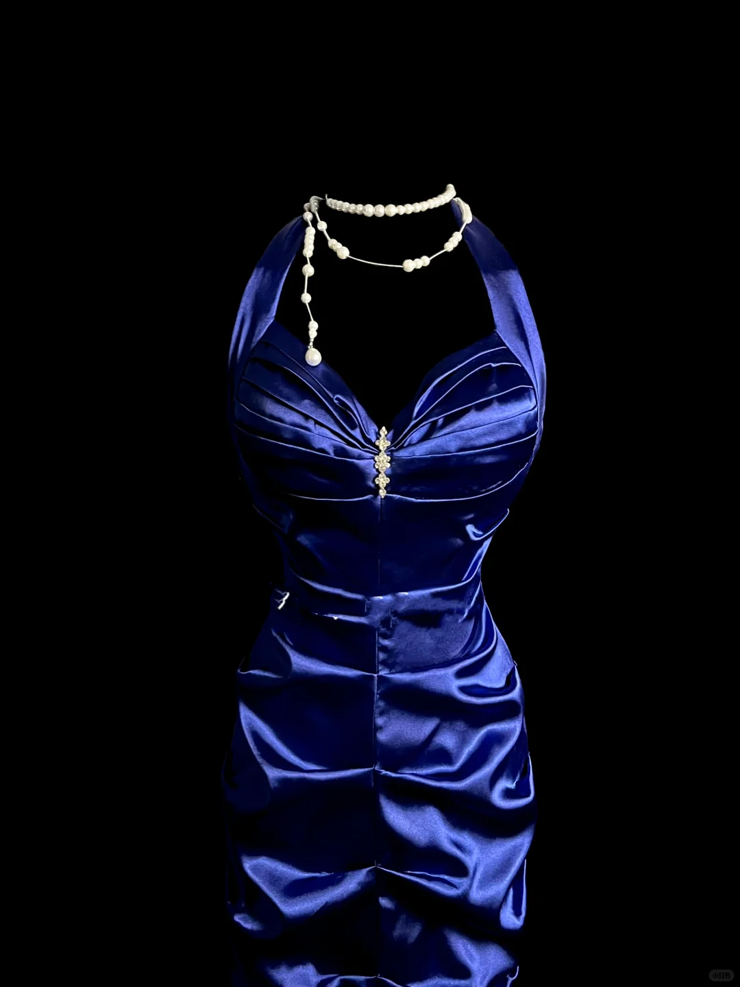 Elegant Glamour Mermaid Halter Royal Blue Satin Long Prom Dresses Party Dress Evening Dress DP911