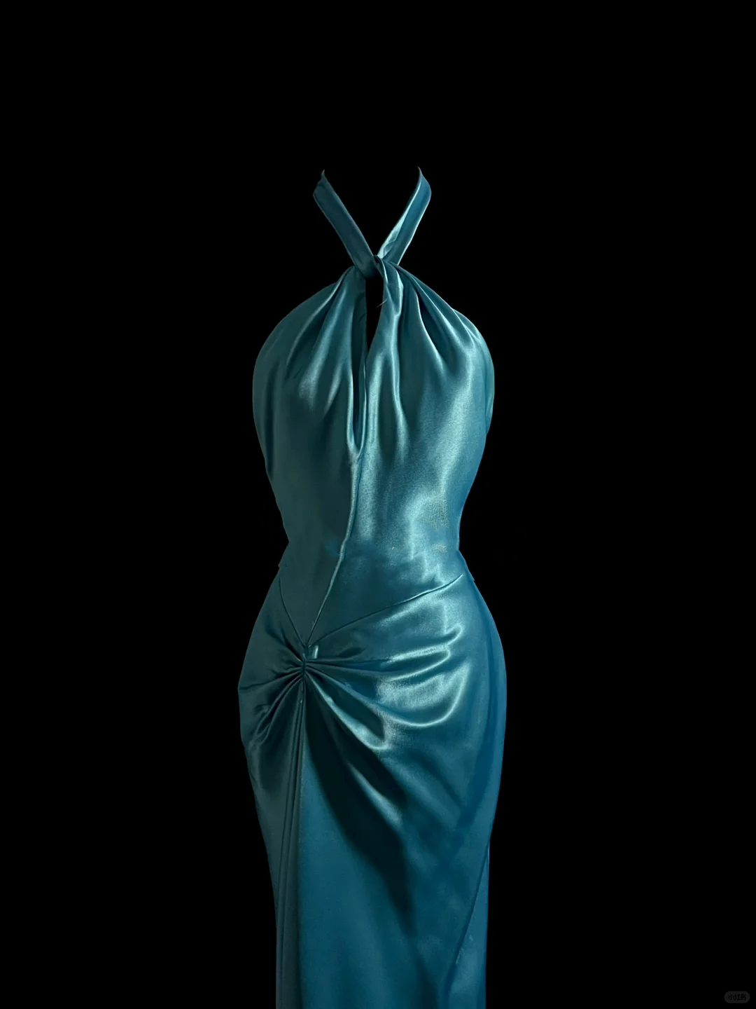 Elegant Glamour Mermaid Halter Blue Satin Long Prom Dresses Party Dress Evening Dress DP916