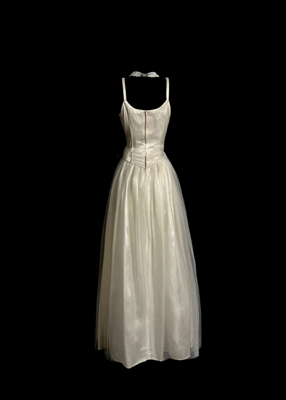 Pretty Wedding Dress Ball Gown Spaghetti Straps Ivory Tulle Long Wedding Dresses Bridal Gowns DP924