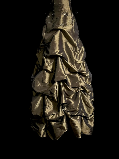 Retro Ball Gown Sweetheart Green With Silver Beads Long Prom Dresses Evening Gowns Evening Dress DP934