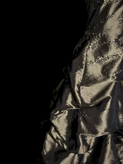 Retro Ball Gown Sweetheart Green With Silver Beads Long Prom Dresses Evening Gowns Evening Dress DP934