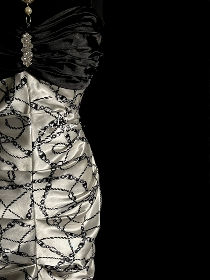 Vintage Mermaid Sweetheart Black Satin Long Prom Dresses Ruffles Evening Gowns Evening Dress DP936