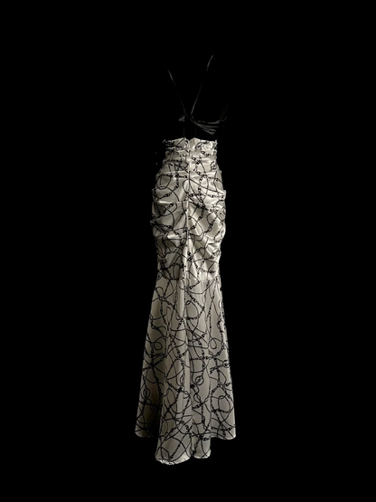 Vintage Mermaid Sweetheart Black Satin Long Prom Dresses Ruffles Evening Gowns Evening Dress DP936