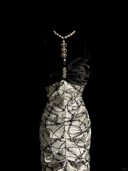 Vintage Mermaid Sweetheart Black Satin Long Prom Dresses Ruffles Evening Gowns Evening Dress DP936