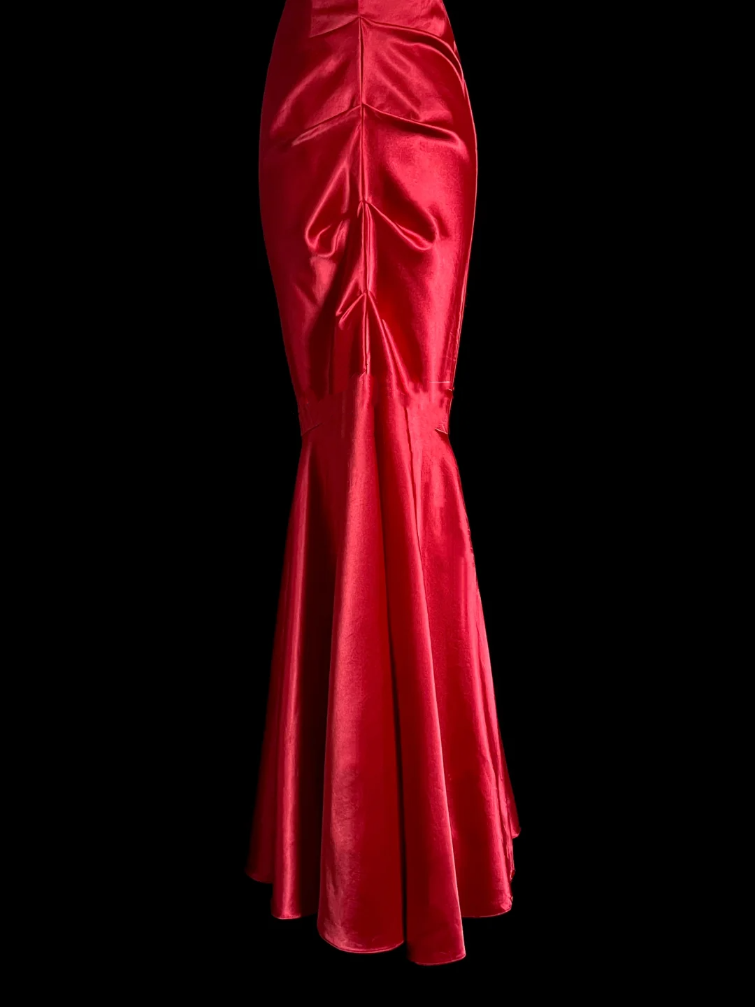 Vintage Mermaid Sweetheart Red Satin Long Prom Dresses Evening Gowns Evening Dress DP943
