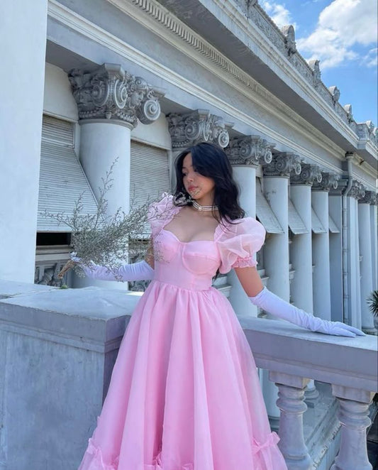 Stunning Ball Gown Sweetheart Pink Long 21st Birthday Dress Party Dress Birthday Outfit DP1151