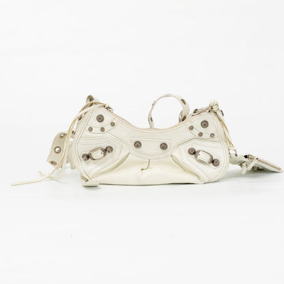 Balenciaga White Leather XS Le Cagole Shoulder Bag