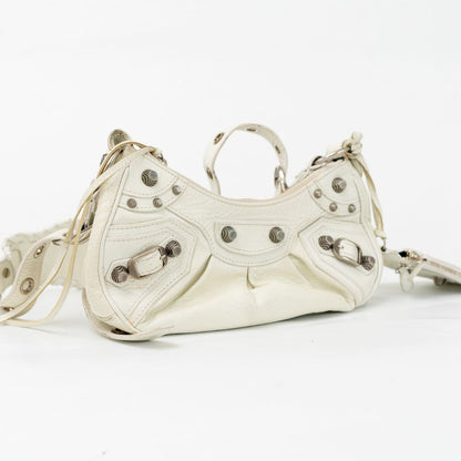 Balenciaga White Leather XS Le Cagole Shoulder Bag